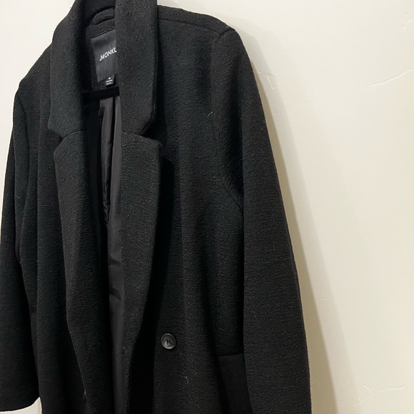 ASOS / MONKI BLACK BOUCLE DOUBLE BREASTED COAT - Picture 6 of 10